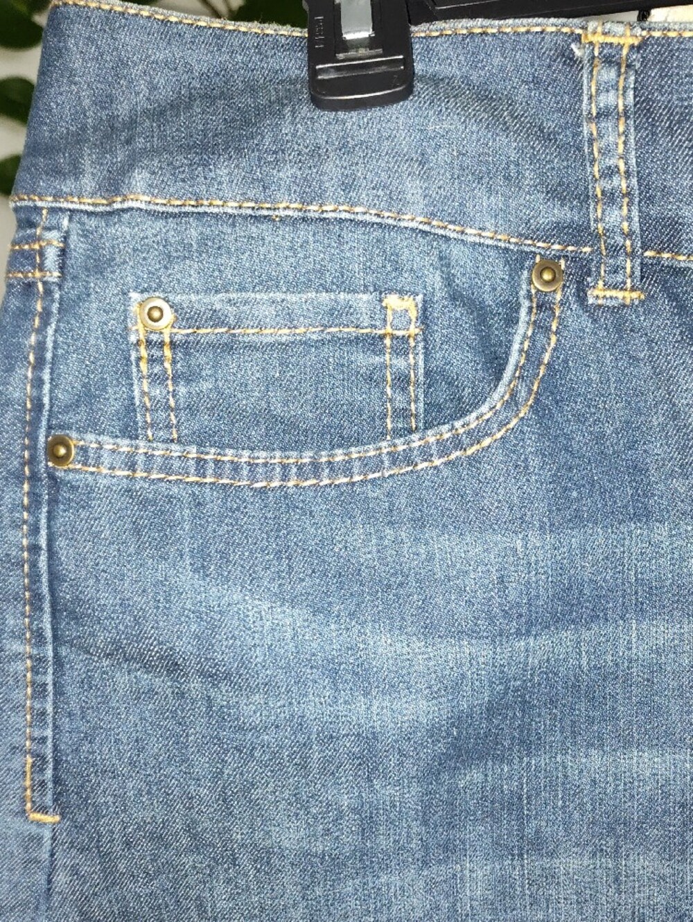 INC International Concepts Dark Blue Button-Front Denim Mini Skirt - Picture 2 of 10